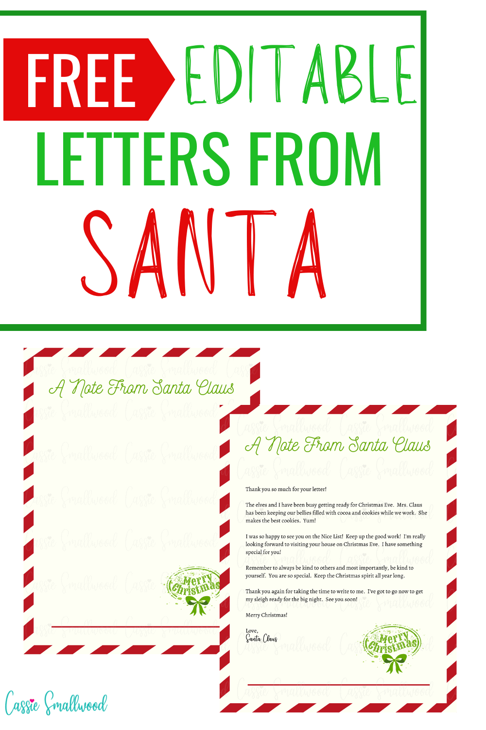 free editable letter from santa template - cassie smallwood